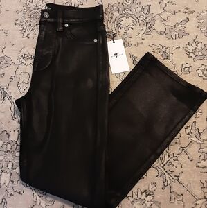 7 For All Mankind Slim Kick Black Coated Jeans